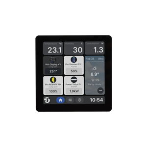 מסך מגע חכם לקיר Shelly Wall Display X1i שחור – בקר בית חכם עם מתג