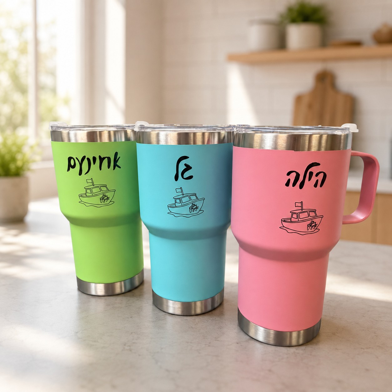כוס תרמית סגנון אמריקאי 600 מ״ל עם ידית אחיזה