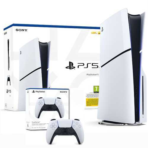 קונסולת PLAYSTATION 5 SLIM BLU-RAY + 2 CONTROLLERS סוני - יבואן מקביל