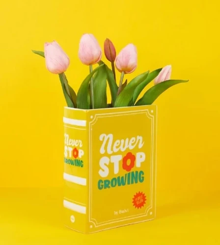 אגרטל ותומך ספרים Book Vase - צבע צהוב