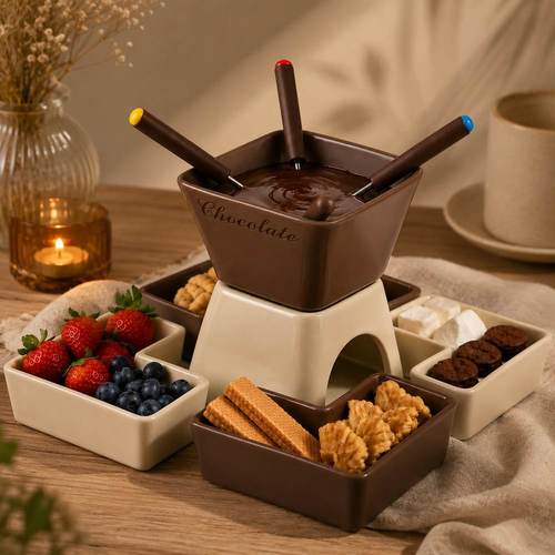 סט פונדו מקרמיקה לאירוח | ChocoLuxe