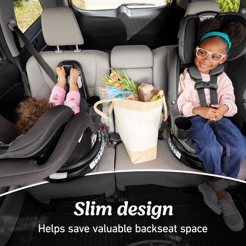 כיסא בטיחות מסתובב איזי טרן EasyTurn 360 עם נעילת SnugLock ומבנה Slim - צבע שחור/אפור Cyran