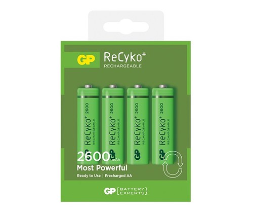 4 סוללות נטענות GP Recyko+ AA 2700mAH