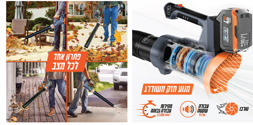  סט כלי גינון נטען מכסחת דשא נטענת 18V מ