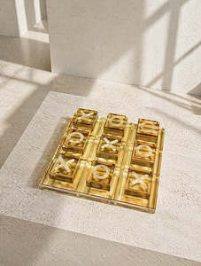 לוח משחק יוקרתי עשוי קריסטל דגם Golden XO 