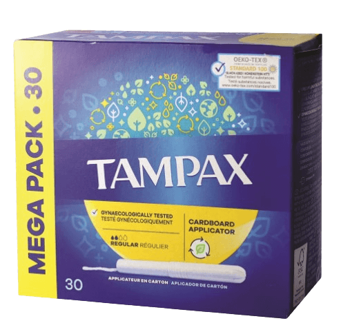 טמפונים פלאש רגיולר עם מוליך | מכיל 30 יחידות | טמפקס - TAMPAX