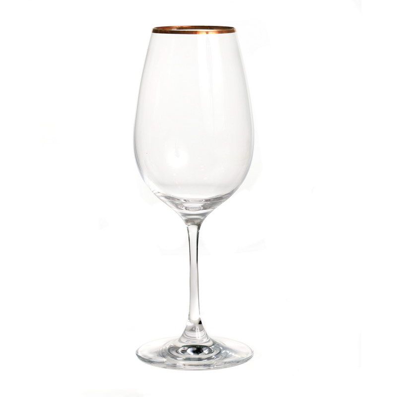 6 כוס יין 450ml פס זהב