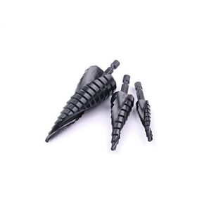 סט 3 מקדחים מדורגים CASTOR TOOLS CT-3B-3 | ספירלה שחורה לברזל, תואם אימפקט, מארז מתכת