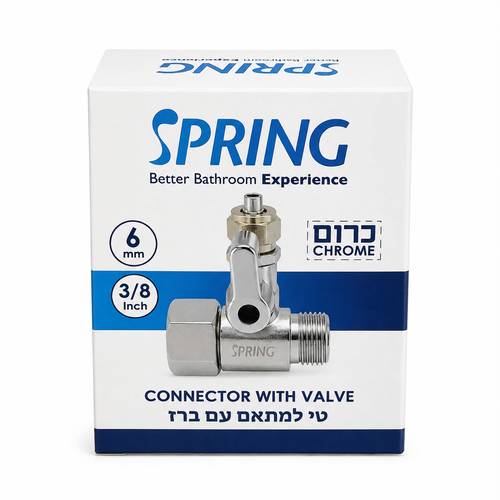מחבר כרום SPRING למסנן מים עם ברז חיבור 3/8 אינץ׳ ויציאת 6 מ״מ