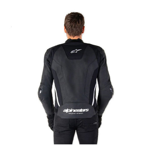 מעיל עור MISSILE V3 A.F שחור/לבן ALPINESTARS