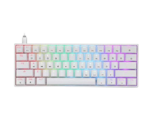 מקלדת גיימינג אופטו־מכנית לבנה | SKYLOONG GK61 RGB Glacier Yellow