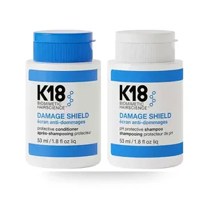 שמפו ומרכך K18 מוקטנים להגנה ושיקום השיער DAMAGE SHIELD - קיי 18 (53 מ"ל כל יחידה)