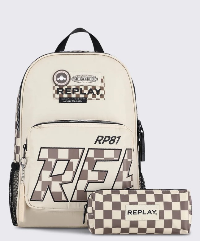 תיק גב עם קלמר ריפליי  Replay backpack and pencil case set | קאמל
