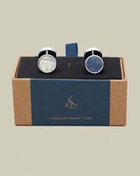 חפתים כחולים אם הפנינה וסודלייט - Mother of Pearl and Sodalite blue cufflink