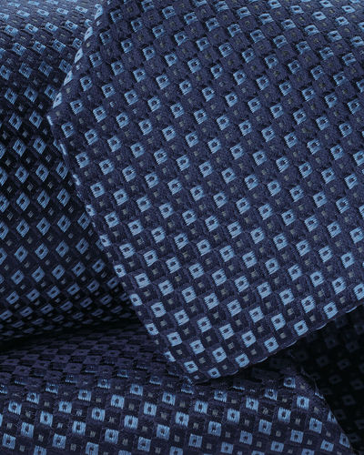 עניבה - Royal blue patterned silk tie