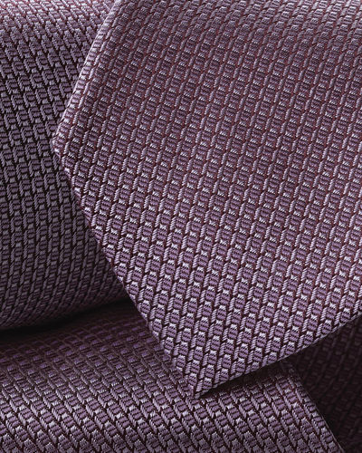 עניבה - Mauve purple semi plain patterned silk tie