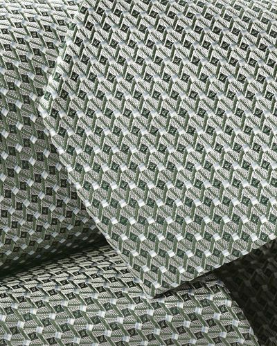 עניבה - Light green semi plain patterned silk tie