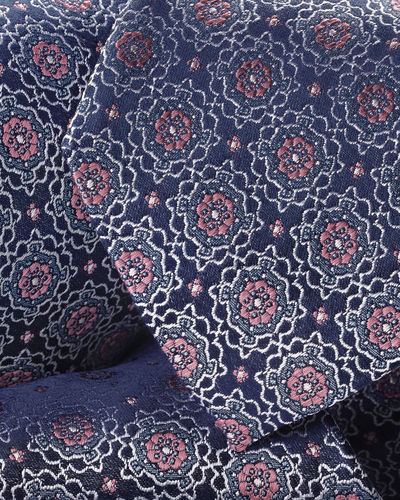 עניבה יוקרתית Royal blue and pink silk geo tie