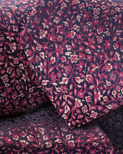 עניבה יוקרתית Royal blue and pink silk floral tie