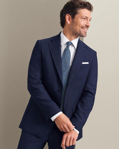 עניבה יוקרתית Royal blue silk floral tie