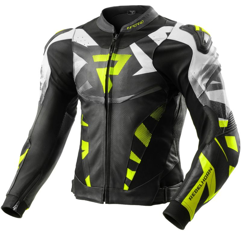 מעיל עור רבל הורן שחור / צהוב - REBELHORN INFERNO LEATHER JACKET