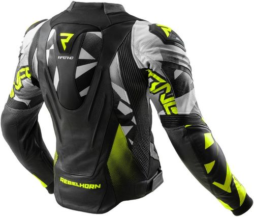 מעיל עור רבל הורן שחור / צהוב - REBELHORN INFERNO LEATHER JACKET