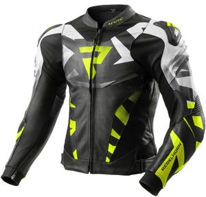 מעיל עור רבל הורן שחור / צהוב - REBELHORN INFERNO LEATHER JACKET