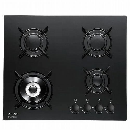 כיריים זכוכית 60 ס''מ 4 להבות דגם SHG8020B סאוטר SAUTER שחור