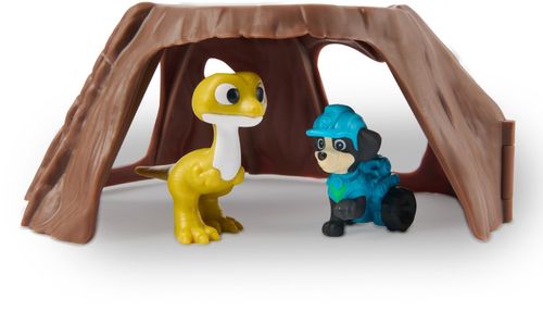 מפרץ ההרפתקאות: אי הדינוזאורים - גזע עץ ומחבוא דינו עם דמות רקס ודינוזאור