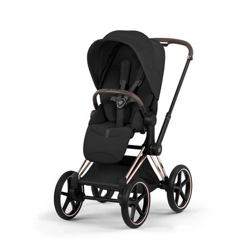 עגלת תינוק משולבת Priam 5 צבע Sepia Black שלדה רוזגולד Cybex