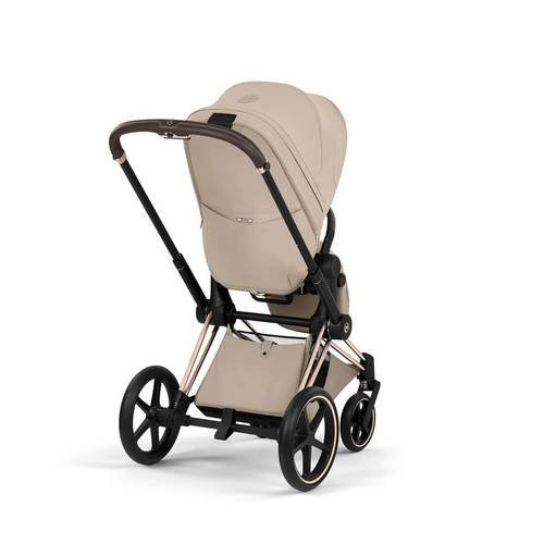 עגלת תינוק משולבת Priam 5 צבע Cozy Beige שלדה רוזגולד Cybex