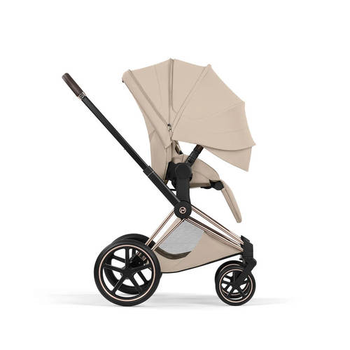 עגלת תינוק משולבת Priam 5 צבע Cozy Beige שלדה רוזגולד Cybex