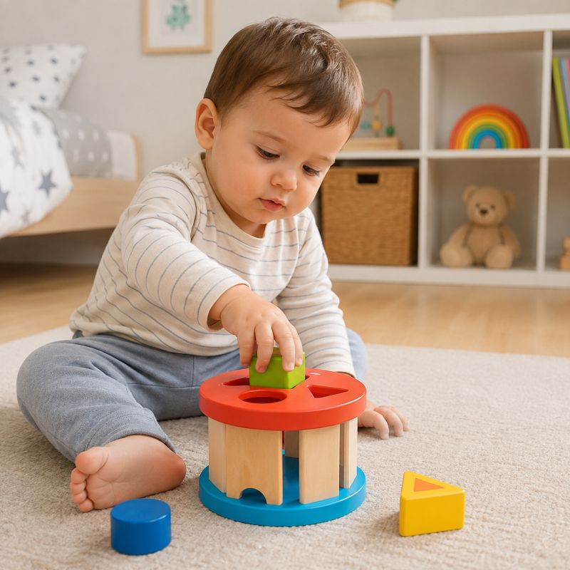 GOKI התאמת צורות וצבעים לגיל שנה צעצועי עץ 58298