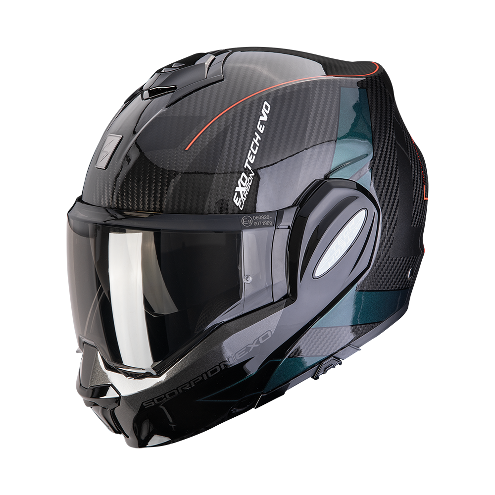 קסדת סקורפיון קרבון נפתחת שח/יר - SCORPION EXO-TECH EVO CAD