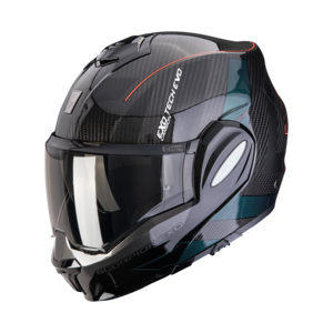 קסדת סקורפיון קרבון נפתחת שח/יר - SCORPION EXO-TECH EVO CAD