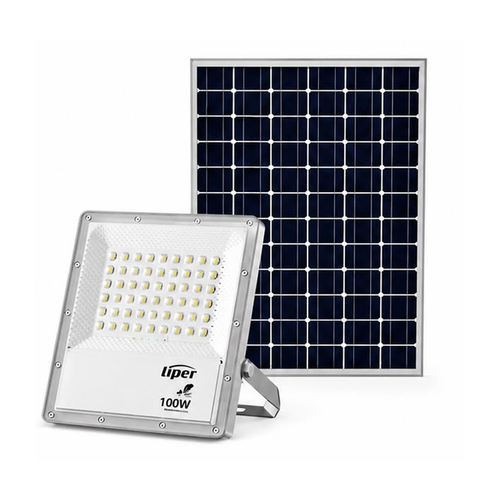 פנס הצפה סולארי 100W מקצועי 6500K אפור Liper Galaxy