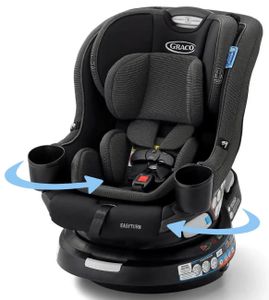 כיסא בטיחות מסתובב איזי טרן EasyTurn 360 עם נעילת SnugLock ומבנה Slim - צבע שחור/אפור Cyran