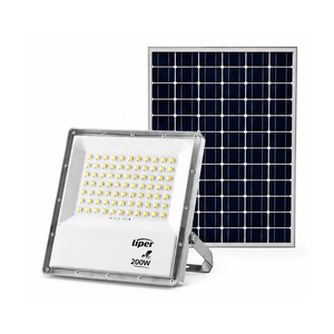 פנס הצפה סולארי 200W מקצועי 6500K אפור Liper Galaxy 