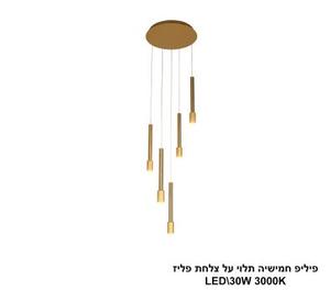 ***פיליפ חמישיה תלוי על צלחת פליז LED (25975)