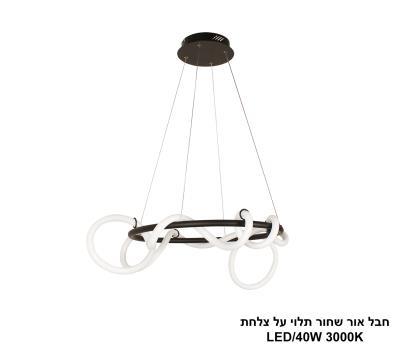 ***חבל אור שחור LED תלוי על צלחת (25880)