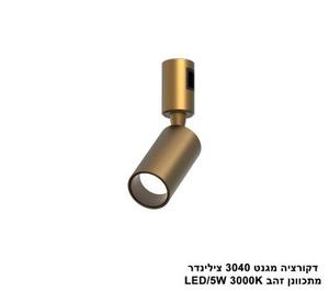 ***דקורציה מגנט 3040 צילינדר מתכוונן זהב (25610)