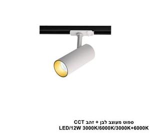 ***ספוט מעוצב לבן +זהב CCT (25530)