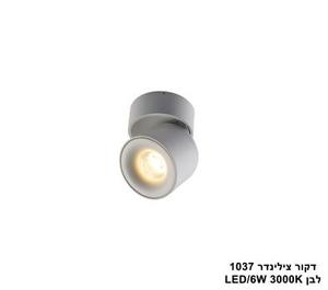 ***דקור צילינדר 1037 לבן LED 6W (25223)