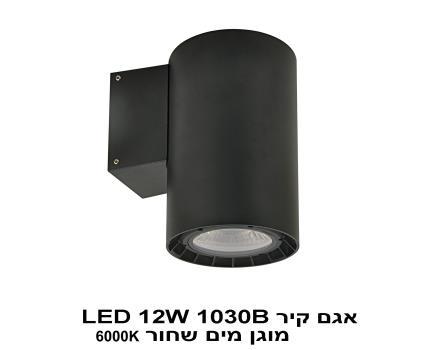 אגם קיר 1030B שחור LED 12W 6000K מוגן מים (22523)