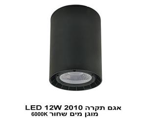 אגם תקרה 2010 שחור LED 12W 6000K מוגן מים (22610)