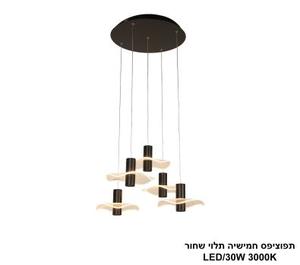 ***תפוציפס חמישיה תלוי שחור LED 30W (25134)