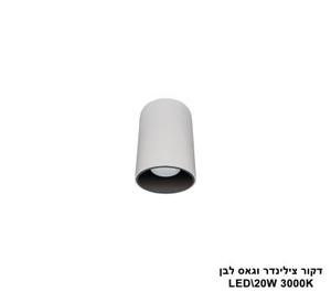 דקור צילינדר וגאס לבן LED 20W 3000K (24703)
