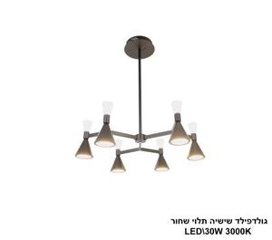 ***גולדפילד שישיה תלוי LED 36W שחור (24662)