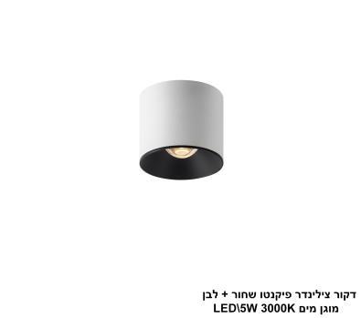 דקור צילינדר פיקנטו מוגן מים LED 5W שחור+לבן (24636)