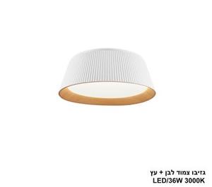 גזיבו צמוד LED 36W לבן +עץ (24687)